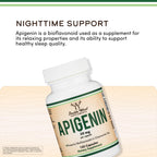Apigenin Supplement - 50mg per Capsule, 120 Count (Powerful Bioflavonoid Found in Chamomile Tea for Relaxation, Sleep, and Mood) Senolytic Flavonols for Aging (Gluten Free) by Double Wood