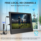 Feihe 12 Inch Small TV, Portable TV with HD Display, Antenna,HDMI,AV,USB Ports, Built-in Digital Tuner and Compact Design for Kitchen, RV, and Travel
