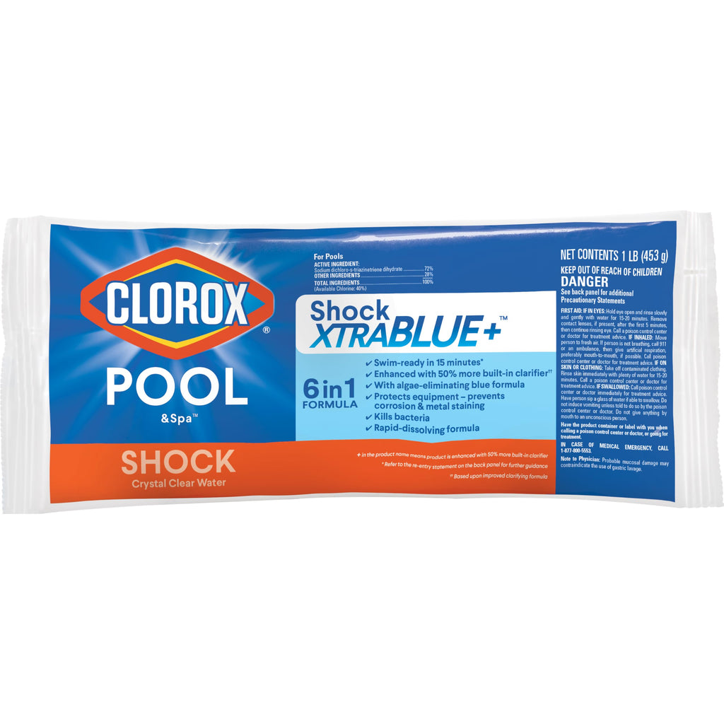 Clorox® Pool&Spa™ Shock XTRABLUE® Plus, Kills Bacteria & Algae in Swimming Pools, Swim-Ready in 15 Minutes, (36-Pack)