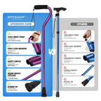 GPTCAMP Walking Cane and Walking Stick for Men Women,Lightweight Folding Canes with Offset Soft Cushioned Handle,Adjustable & Collapsible,Mobility & Leg Surgery Recovery