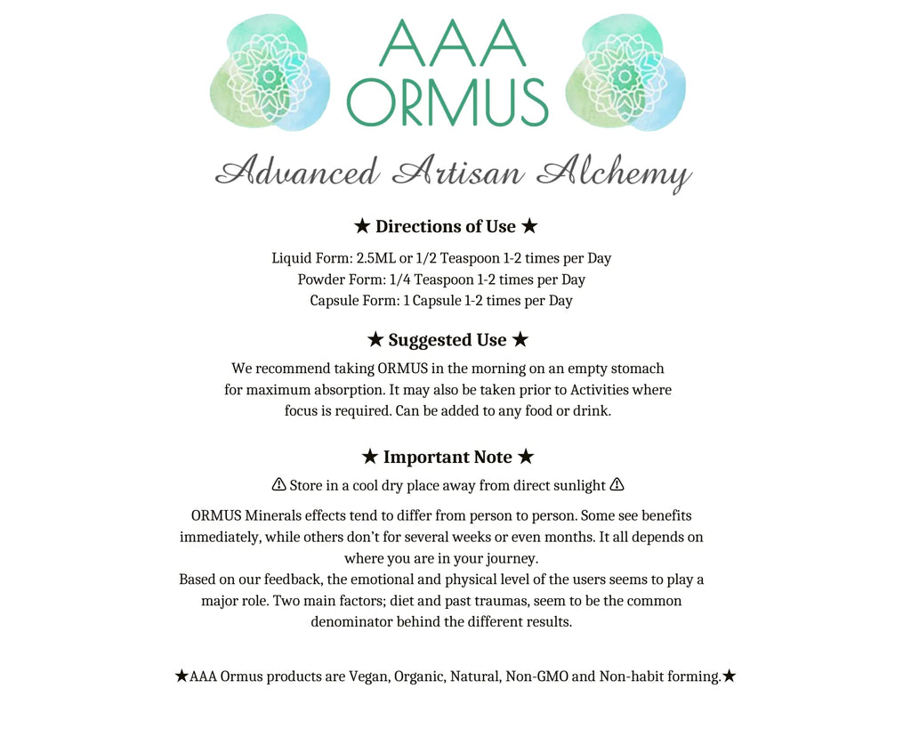 AAA Ormus - Rose Capsules - 60 Count - Premium Ocean Mineral Blend - Vegan Formula