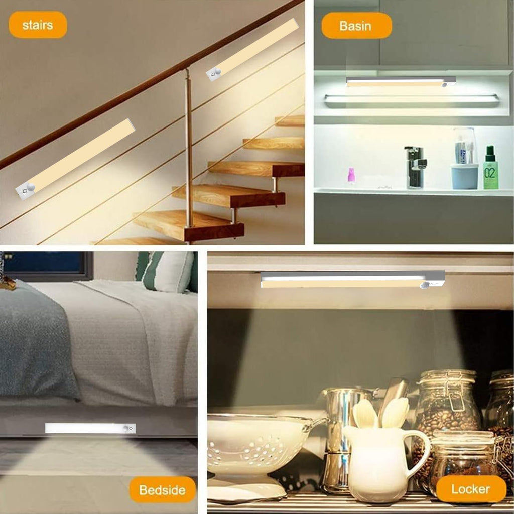 Rihvy 8Inch Under Cabinet Lighting Rechargeable with Charge Station, 6Pack