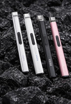 REIDEA 2 Pack Electric Arc Lighter, Windproof Flameless USB Rechargeable with Safe Button and Power Indicator for Candle, BBQ and Fireworks, Obsidian Black