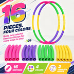 2 Pack Color Hoop - Size & Length Adjustable, Plastic Toys for Kids & Party Games, Gymnastics & Dog Agility Equipment, Christmas Wreath