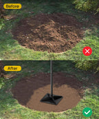 Ansionsol 10" x 10" Heavy Duty Steel Tamper with 44.7 inch Adjustable Handle & Rubber Grip, Thickened Steel Garden Dirt Tamper Tool for Ground & Gravel Leveling, Soil Tamper for Yard, Sand, Driveway