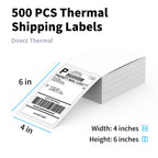 KNAON Thermal Shipping Labels - 500 Pack of 4x6 Fanfold Direct Thermal Labels with Strong Adhesive, Commercial Grade Quality