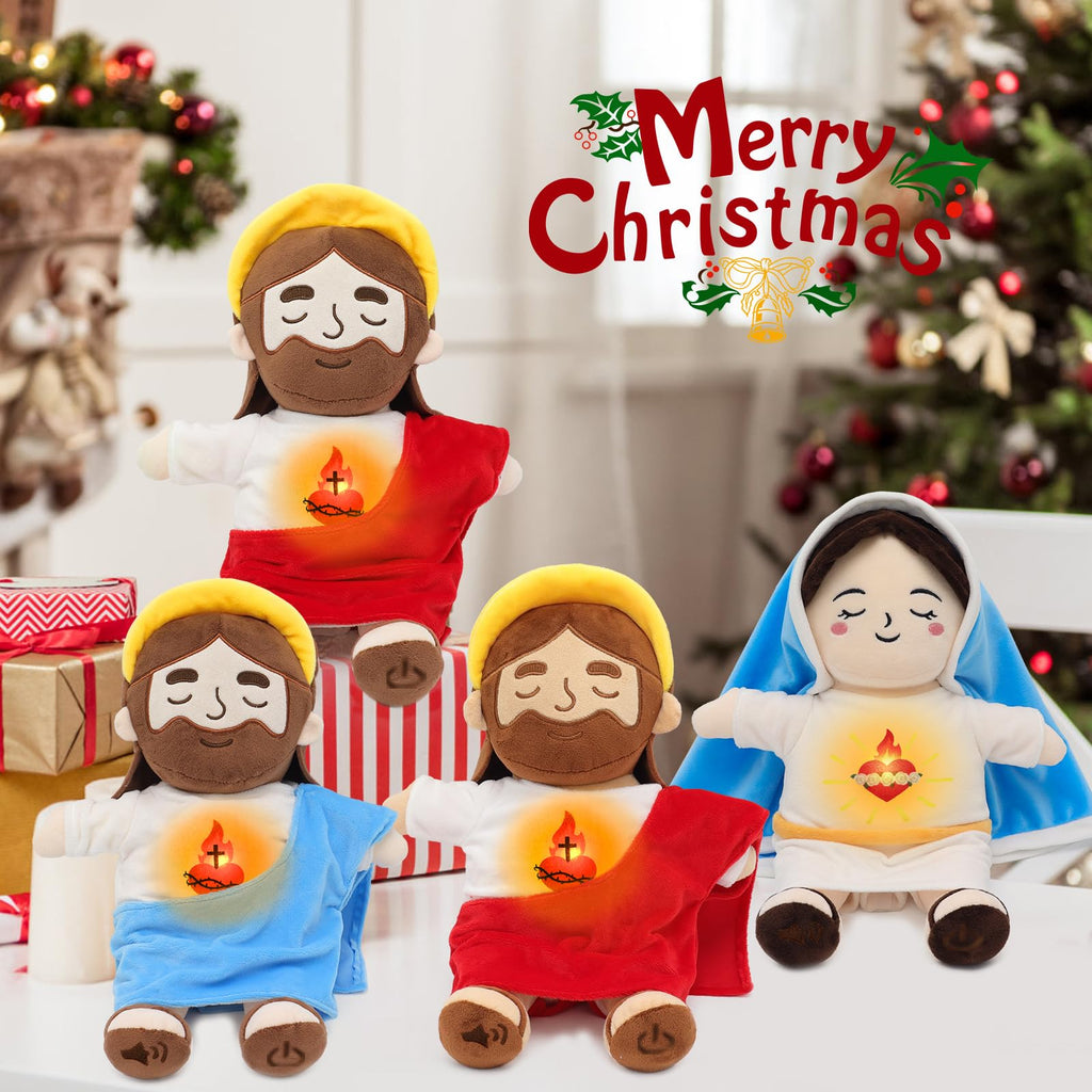 15" Soothing Jesus Plush Toys that Breathes, Light up Plush of God