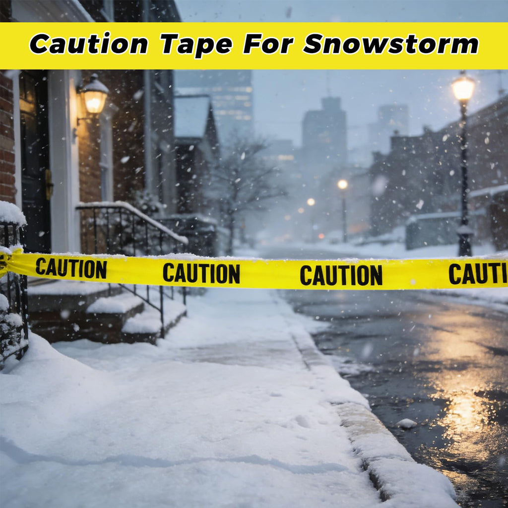 SWRT 2 Rolls Premium Yellow Caution Tape, 3 Inch x 1000FT(Total 2000FT) Bright Hazard Tape with Bold Black Text for Danger Zones/Sporting Events, Construction Tape for Crime Scenes/Halloween Decor