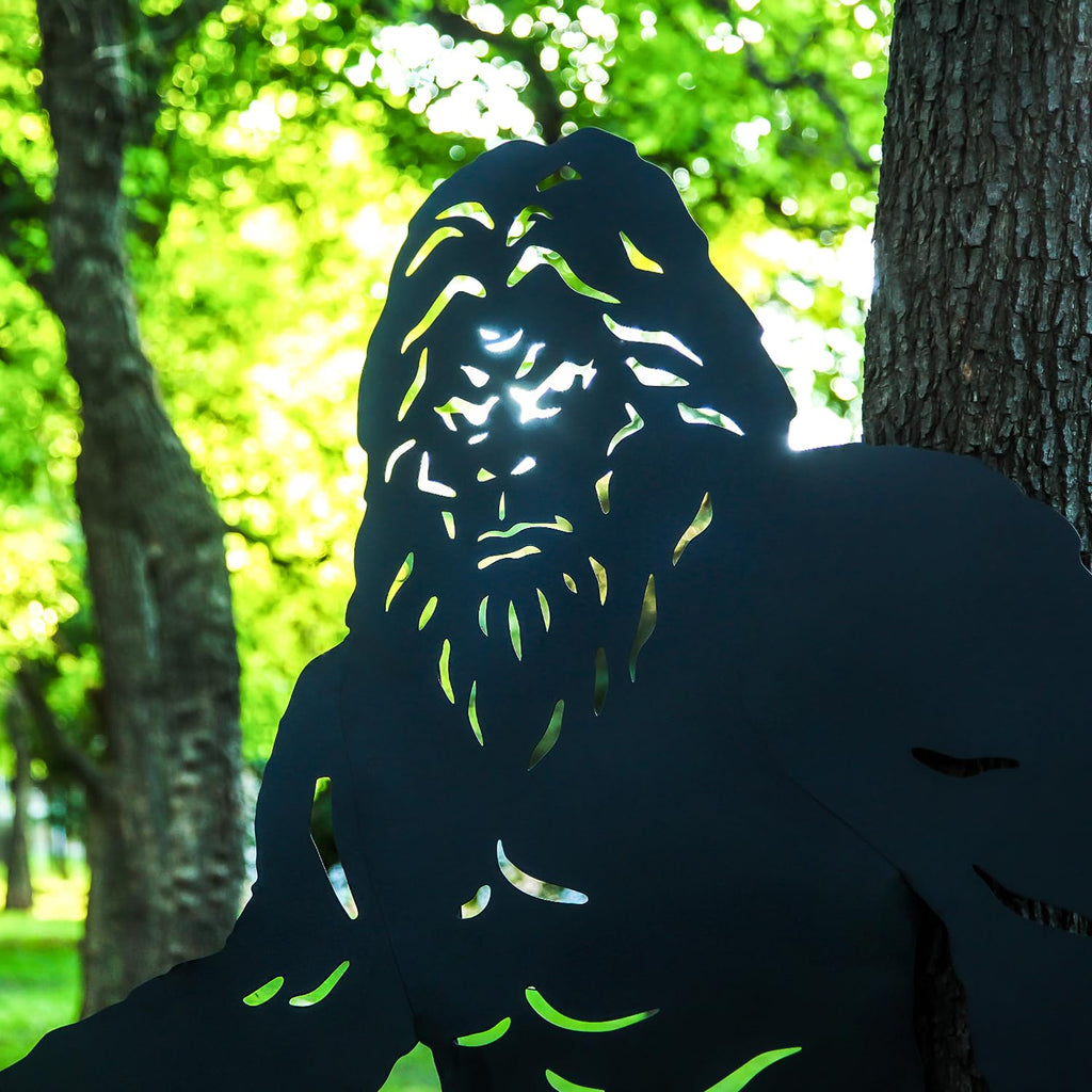 SRDJXY 7.4ft Bigfoot Outdoor Decor Metal Big Foot Sasquatch Gifts for Men Women Dad Bigfoot Silhouette Statues for Garden, Outside, Yard Art, Patio, Yard Display, Forests, Lawn Decorations