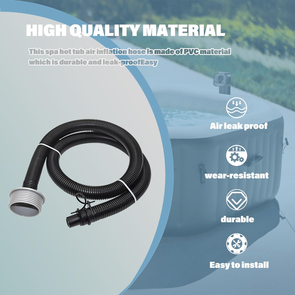 spa replacement parts,Lay Z Spa Hot Tub Air Inflate Inflation Hose Pipe Tube P6931,Fits Coleman, Intex, Bestway & Lay Z Spa Hot Tub, Black Saluspa Hot Tub Replacement Parts with Connecting Nut