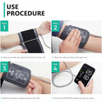 Oklar Blood Pressure Monitor Upper Arm Monitors for Home Use BP Machine Sphygmomanometer with 2x120 Reading Memory Adjustable Arm Cuff 8.7"-15.7" Large Display with LED Background Light Storage Bag