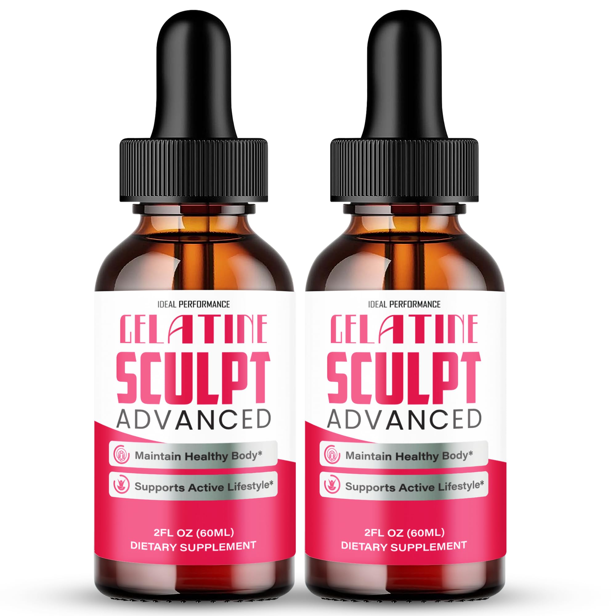 Gelatine Sculpt Drops, Official Gelatine Sculpt Supplement Dropper, All Natural Keto Liquid Droppers, Advanced Formula Sustain Active Lifestyle & Fitness Goals, GelatineSculpt Reviews (2 Pack)