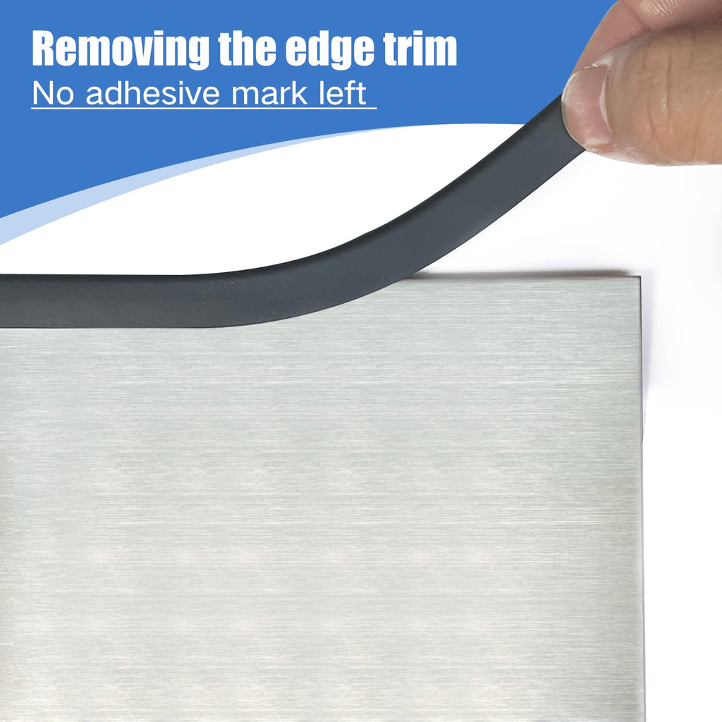 Rubber Edge Trim, Self-Adhesive Rubber Edge Trim, Edge Protector for Sheet Metal, EPDM Material, Fit 1/16"(1.5mm), Length 20Ft, Black Color