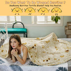 SeaRoomy 60 inches Burrito Tortilla Blanket, Funny Food Throw Blanket