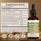 Prozen Wormwood Gut Cleanse Liquid Drops, Wormwood Black Walnut Clove Gut Cleanse & Digestive Health with Soursop, Pumpkin Seed, PAU D'Arco, Garlic Oregano, Energy Boost (1)