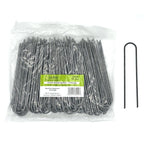 DeWitt 6 Inch U-Shaped Rounded Top Steel Anchor Pins, Garden Staples for Weed Barrier, Mats, Tarps, Garden, & Outdoor Landscaping, 100 Count, Silver