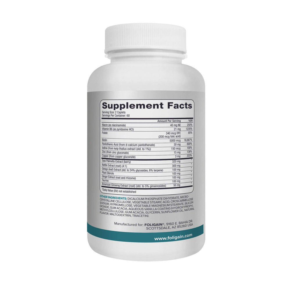 Foligain Stimulating Supplement for Thinning Hair, Hair Growth Supplement, 120 Count