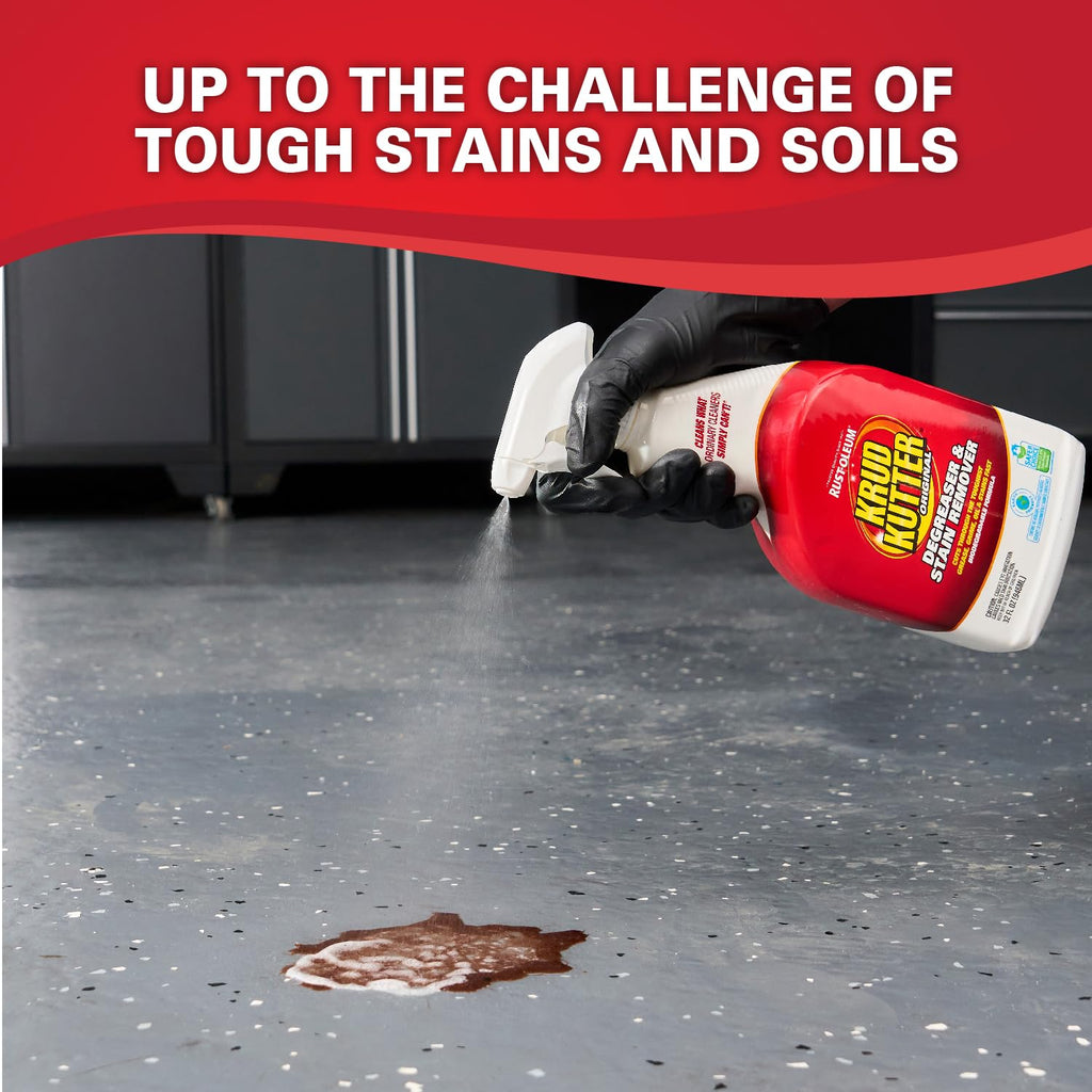 Krud Kutter Original Concentrated Cleaner Degreaser, 1 Gallon, Heavy Duty Multi Surface Cleaner for Grease, Oil and Tough Stains, Dilutable for Kitchen, Garage, Floors and Outdoor Use
