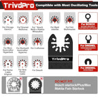 TrivdPro 52PCS Oscillating Saw Blades, Professional Universal Titanium Multitool Blades for Wood Plastics Metal, Quick Release Multi Tool Blades Kits Fit Dewalt Ryobi Milwaukee Rockwell Fein