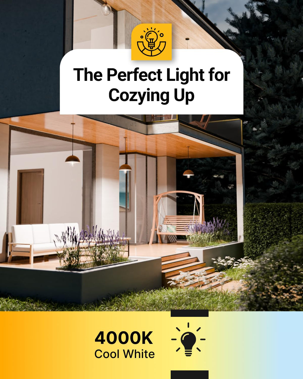 Dusk to Dawn LED Outdoor Lights Bulb, ST64 Edison Style Automatic Light Sensing Bulbs, 800 LM, 7W (60W Equivalent), 4000K Cool White, E26 Base UL 4 Pack