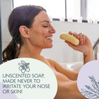 Carolina Castile Soap Vegan Unscented Castile Bar Soap – 6 Bars of Natural Soap for Men, Women, and Kids – Gentle, Hydrating Castile Soap Bars with Organic Cocoa Butter and Olive Oil, 5 Oz. Each