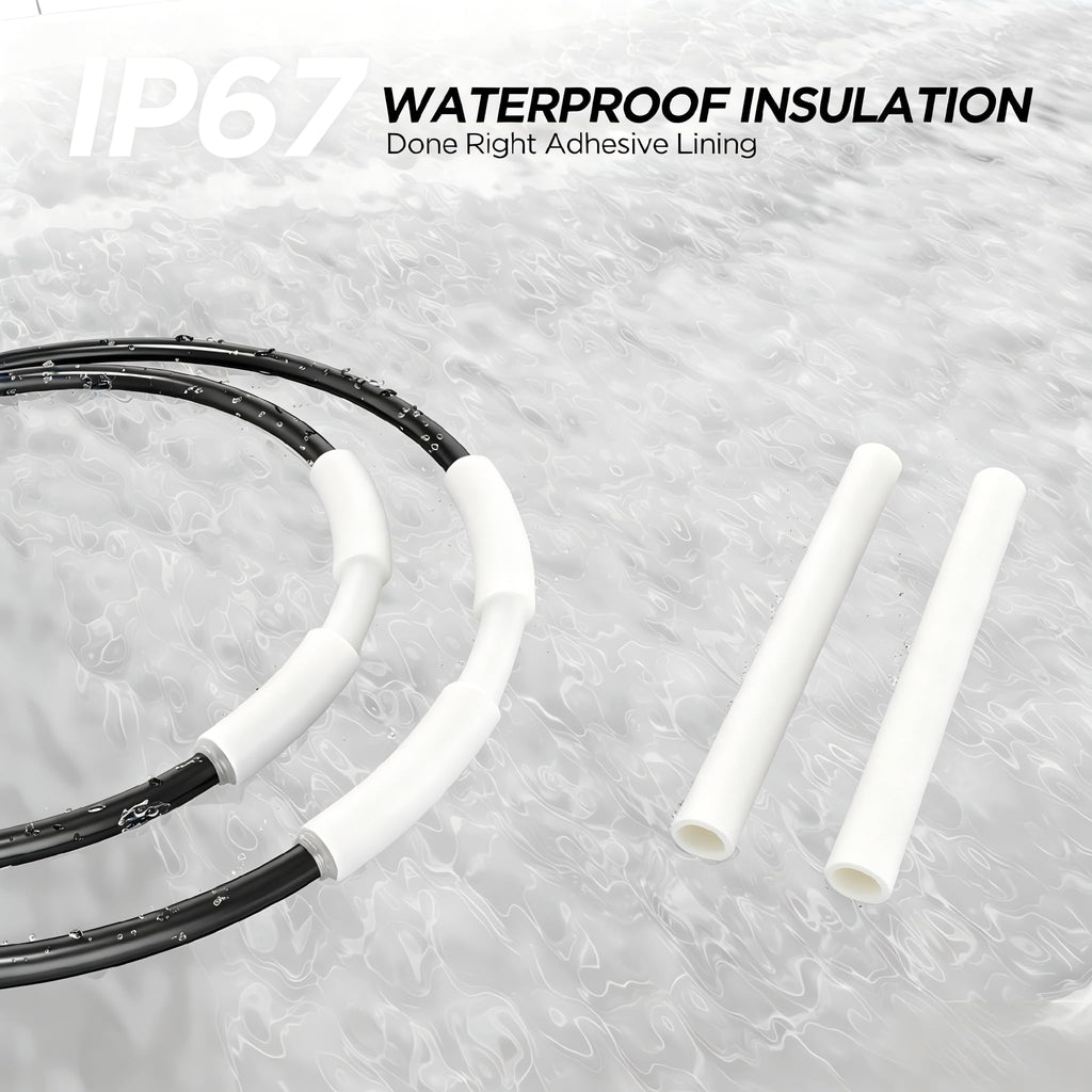5:1 Heat Shrink Tubing Kit 500 PCS, Industry-Leading 5:1 Ratio Shrink Wrap Tubing Adhesive Lined, Heat Shrink Wire Connectors, Marine Grade Dual Wall, Waterproof Electrical Wire Tube Connectors(White)