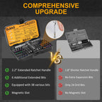 40 in 1 Magnetic Ratchet Screwdriver Set, Multi Bit Magnetic Ratcheting Screwdriver Set with Detachable Ratchet Handle, Repair Tool Kit for Computer Bicycle Furniture DIY
