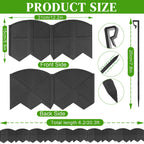 6 Inch Tall 20Ft Black Garden Edging Border with 7.8In Height Stakes,20Pcs