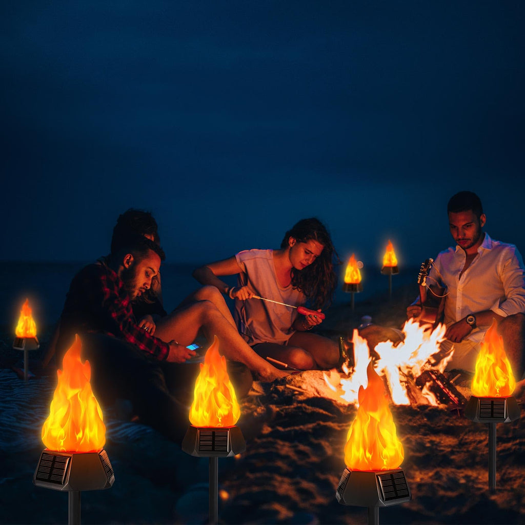 Toodour Solar Halloween Lights Outdoor, 4 Pack Solar Torch Light Waterproof