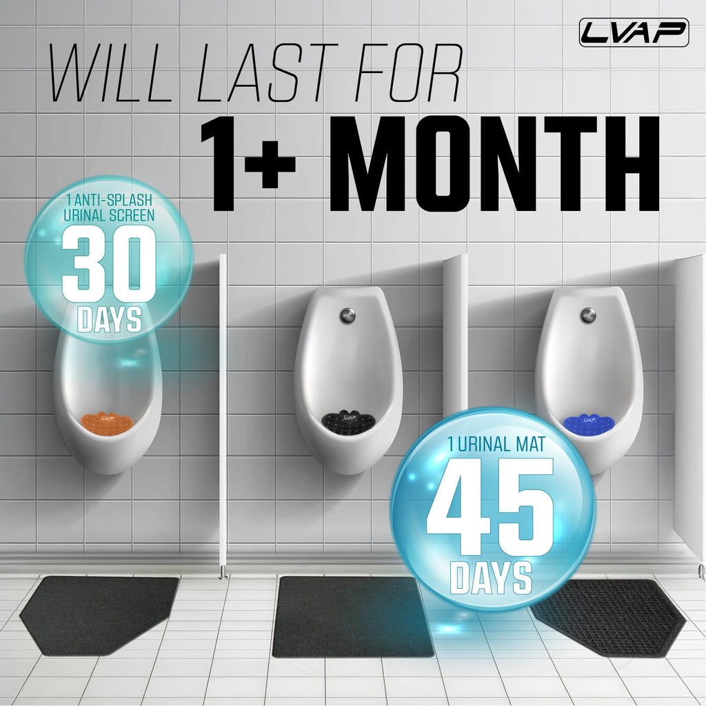 12 Pack - Professional Urinal Floor Mats for Men Bathroom | Non-Slip Urinal Mats | Disposable Bathroom Urinal Pads for Commercial Restrooms