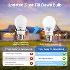 TJOY 8 Pack Dusk to Dawn Light Bulbs Outdoor, Light Sensor A19 LED Light Bulb, Automatic on/Off Photocell Bulb for Outdoor Porch Lighting, 60W Equivalent, Energy Efficient 9W, Daylight 5000K, E26 Base