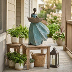 DiliComing Fairy Garden Statues Bird Feeder - 12 Inch Outdoor Fairy Statue