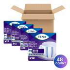 Tena ProSkin Overnight Incontinence Adult Diaper for Women & Men, Stretch, Brief, Medium, 48 Count (4 Packs of 12) Packaging May Vary