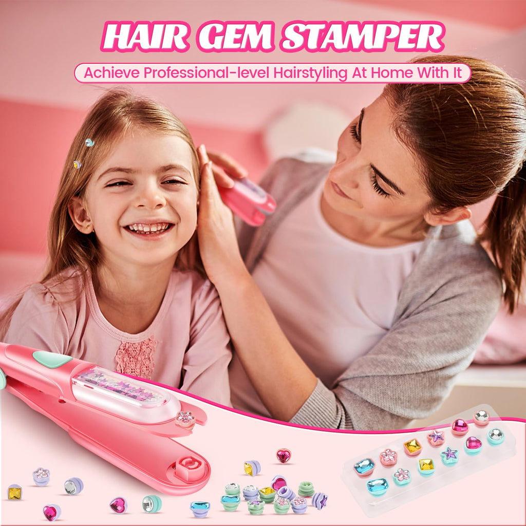 kidzkube Hair Gem Stamper Kit, Birthday Toys for Girls Ages 3-12