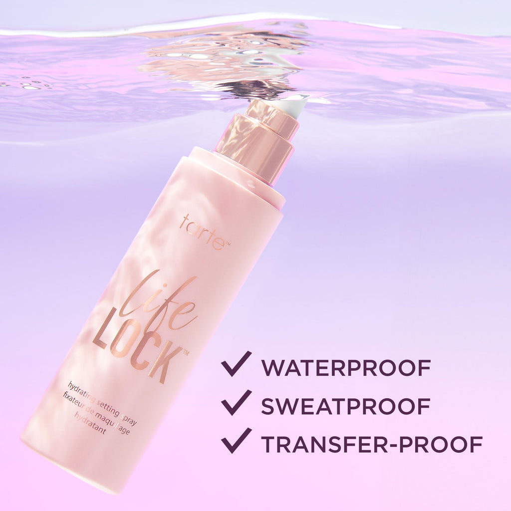 tarte life lock hydrating setting spray – 10-in-1 Weightless Mist to Hydrate & Lock Long-Lasting Makeup, Waterproof, Sweatproof & Transfer-Resistant, Vegan & Cruelty-Free, full size