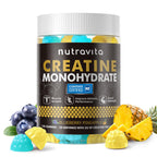 Nutravita NSF Certified Creatine Gummy - Creatine Monohydrate Gummies for Men & Women-5g of Creatine Monohydrate per Serving - Sugar Free,Vegan,Blueberry Pineapple Flavor, 120 Count