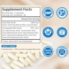 Florvyn Conjugated Bile Acid Supplement 1000mg – Supports Fat Digestion & Absorption of Fats & Fat-Soluble Nutrients, Gut Comfort & Nutrient Utilization, 60 Capsules, 30 Day Supply