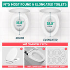 Lunderg Padded Toilet Seat Riser for Seniors - Adds 2 inches. Universal Fit - FIRM Raised Toilet Seat Cushion with High-Density Foam for Enhanced Comfort & Elevation. Post-Surgery Must have (White)