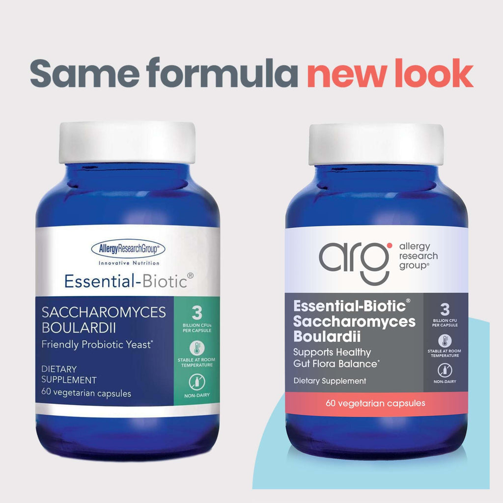 ARG Essential-Biotic Saccharomyces Boulardii - 9 Billion CFU Probiotic Yeast - Gastrointestinal Balance & Immune Function Support - Vegetarian - 20 Servings - 60 Capsules