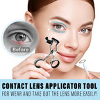 RQUXMT Contact Lens Applicator Tool - Easy Lens Helper for Beginners, Long Nails, Travel & Daily Use，Black