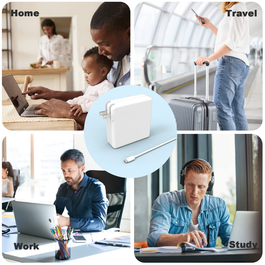 YOXYDIF Replacement MacBook Air & Pro Charger, 100W USB C Power Adapter, Compatible with MacBook Pro M2, M1, Air 13/14/15/16 Inch, iPad Pro, USB-C Devices, Fast Charging, White, 7ft Cable