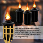 Torch Replacement Canisters, Bamboo Lantern Refillable Torches, Decorative Torch Canister Replacement for Yard, Patio, Deck, Garden, Party, Landscape (12oz 4Pack)