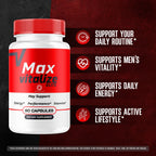 (3 Pack) Max Vitalize Capsules Support Advanced Formula - MaxVitalize Premium Pills All Natural Ingredients Maximum Strenght, Daily Support for Overall Health & Wellness 180 Capsules for 3 Months