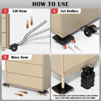 ONEON Heavy Duty Furniture Movers with Wheels Dolly with Auxiliary Lifter, All-New Upgraded Carbon Steel Panels & 360°-Wheeled Casters, Supports up to 1100 lbs (M)