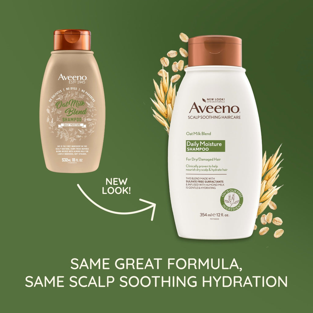 Aveeno Oat Milk Blend Moisturizing Shampoo, For Dry, Damaged Hair, 12 fl oz