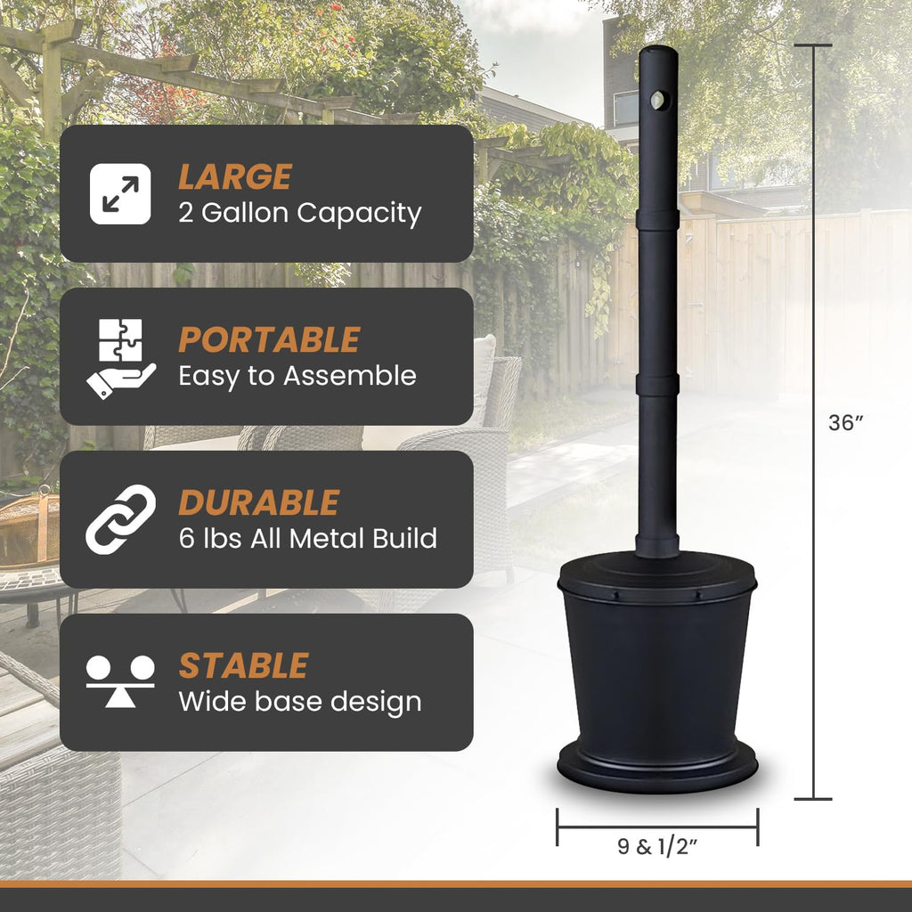 Carvers Olde Iron Galvanized Steel Outdoor Cigarette Butt Disposal | 36"