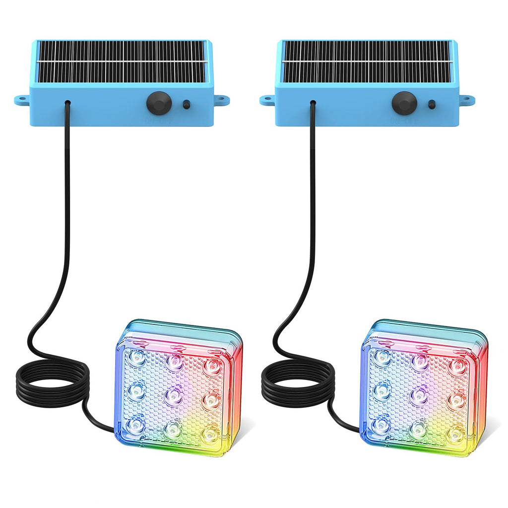 Yichuke Solar Pool Lights, Pool Lights with Remote, 10-Color 4-Mode Light Sensing LED，Underwater Swimming Lighting with Timer Off, Submersible Pool Lights for Above Ground In-ground Inflatable Pool