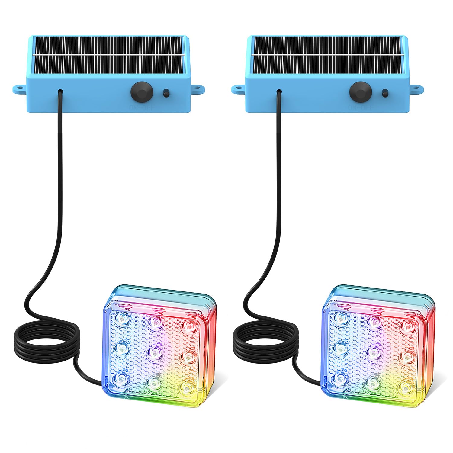 Yichuke Solar Pool Lights, Pool Lights with Remote, 10-Color 4-Mode Light Sensing LED，Underwater Swimming Lighting with Timer Off, Submersible Pool Lights for Above Ground In-ground Inflatable Pool