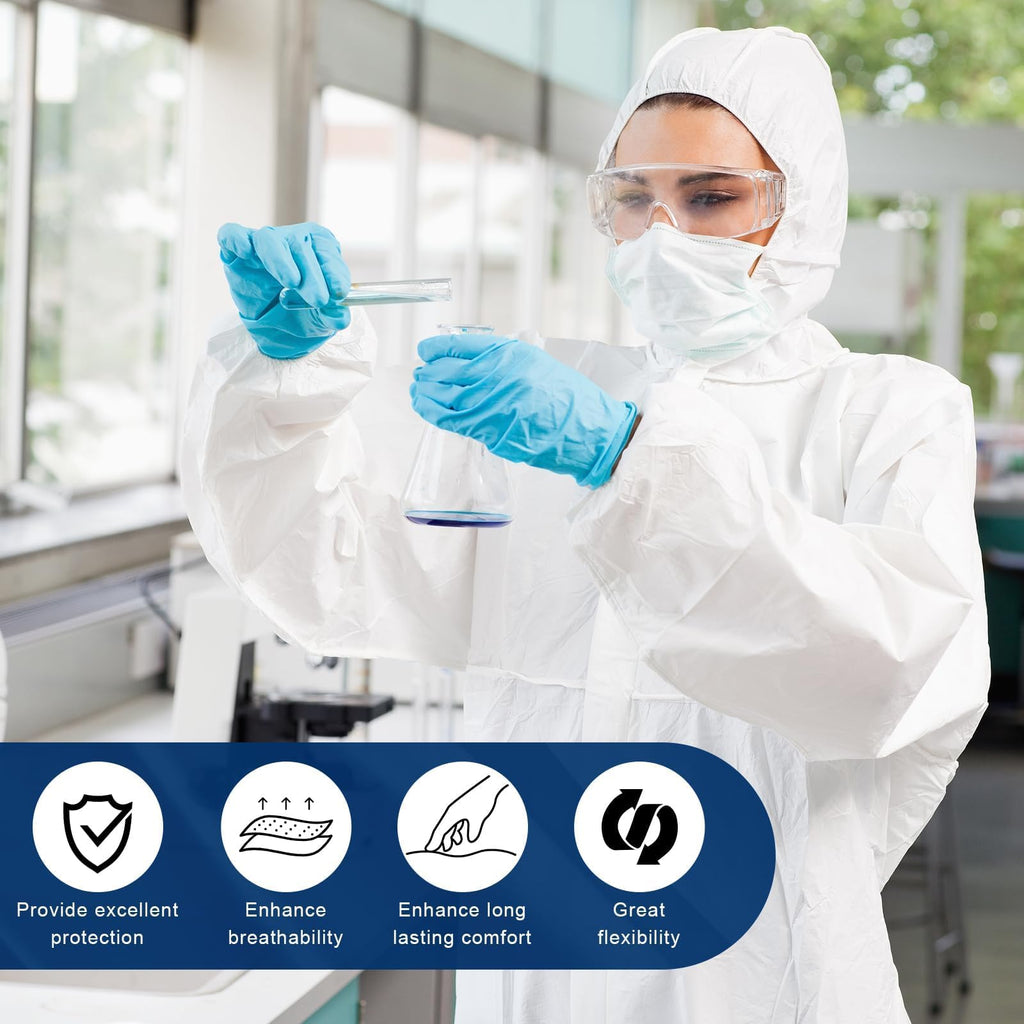CAREGY 2 Pack/25 Pack Hazmat Suits Disposable Protective Coveralls