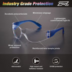 168 BULK PACK Safety Glasses in 7 Colors Unisex Clear Anti-Scratch Protective Goggles Impact Resistant Lens Eyewear with ANSI Z87.1 EN166 Certified Perfect for Construction, Shooting and Laboratory